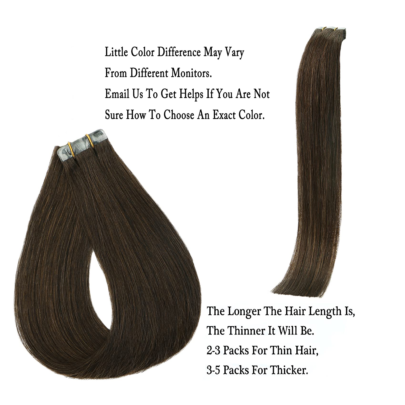 22 Inch Medium Brown Tape-in Hair Extensions - 100% Remy Human Hair, 60g, 20 Pieces, Chocolate Brown - Perfect for Volume, Length & Styling (Weddings, Parties, Daily Wear)