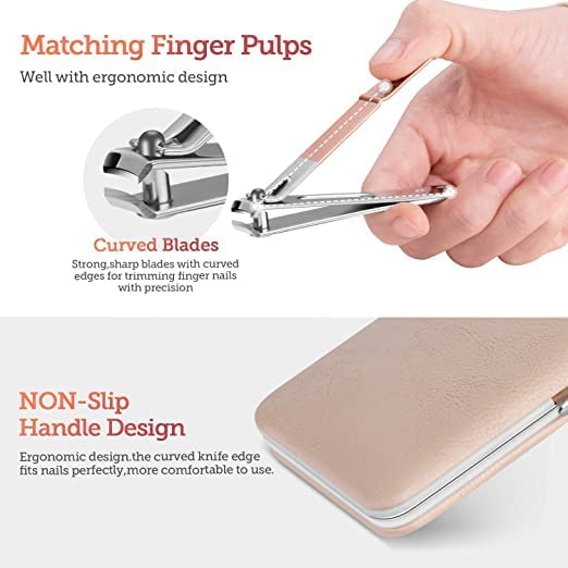 ARDAKI 10-in-1 Professional Manicure Pedicure Kit - Stainless Steel Nail Clippers, Scissors, Grooming Tools, Blackhead Remover & Acne Needle Set for Home & Travel Nail Care