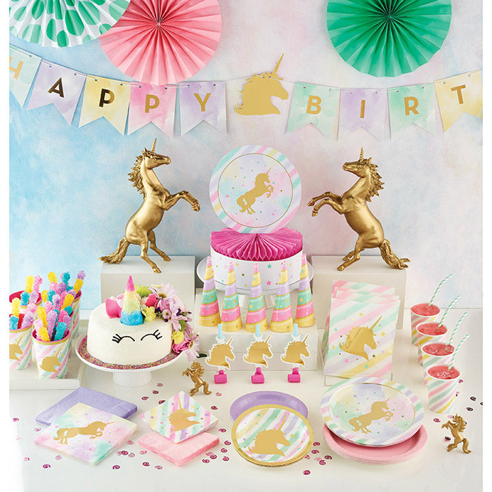 12-Piece Bulk Sparkle Unicorn 16 oz Plastic Keepsake Cups - Perfect for Birthday Parties, Baby Showers & Themed Events