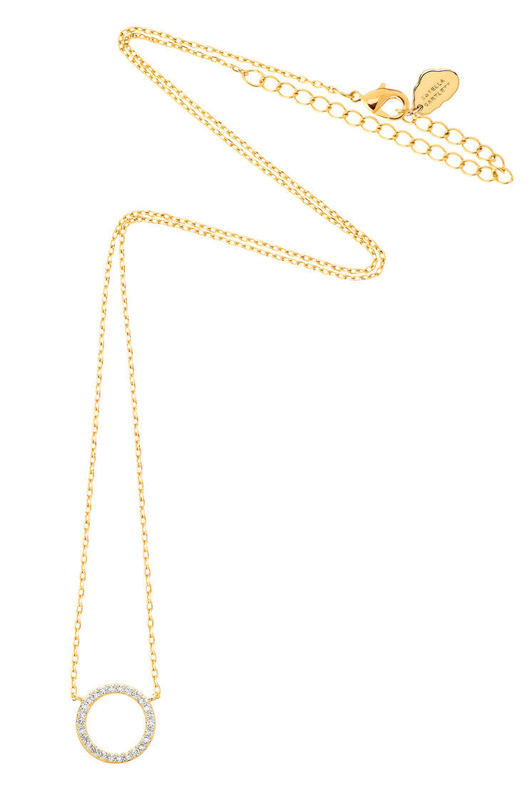 Circle CZ Necklace for Women - Elegant Cubic Zirconia Pendant Jewelry - Perfect for Parties, Weddings & Everyday Wear