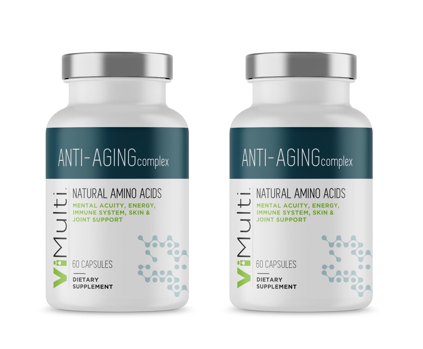 Anti-Aging Natural Amino Acid Supplement for Longevity - Boosts Immune System, Energy, Mental Focus & Skin Health - 60 Capsules (2 Pack) - Supports Restorative Sleep & Overall Wellness for Active Adults