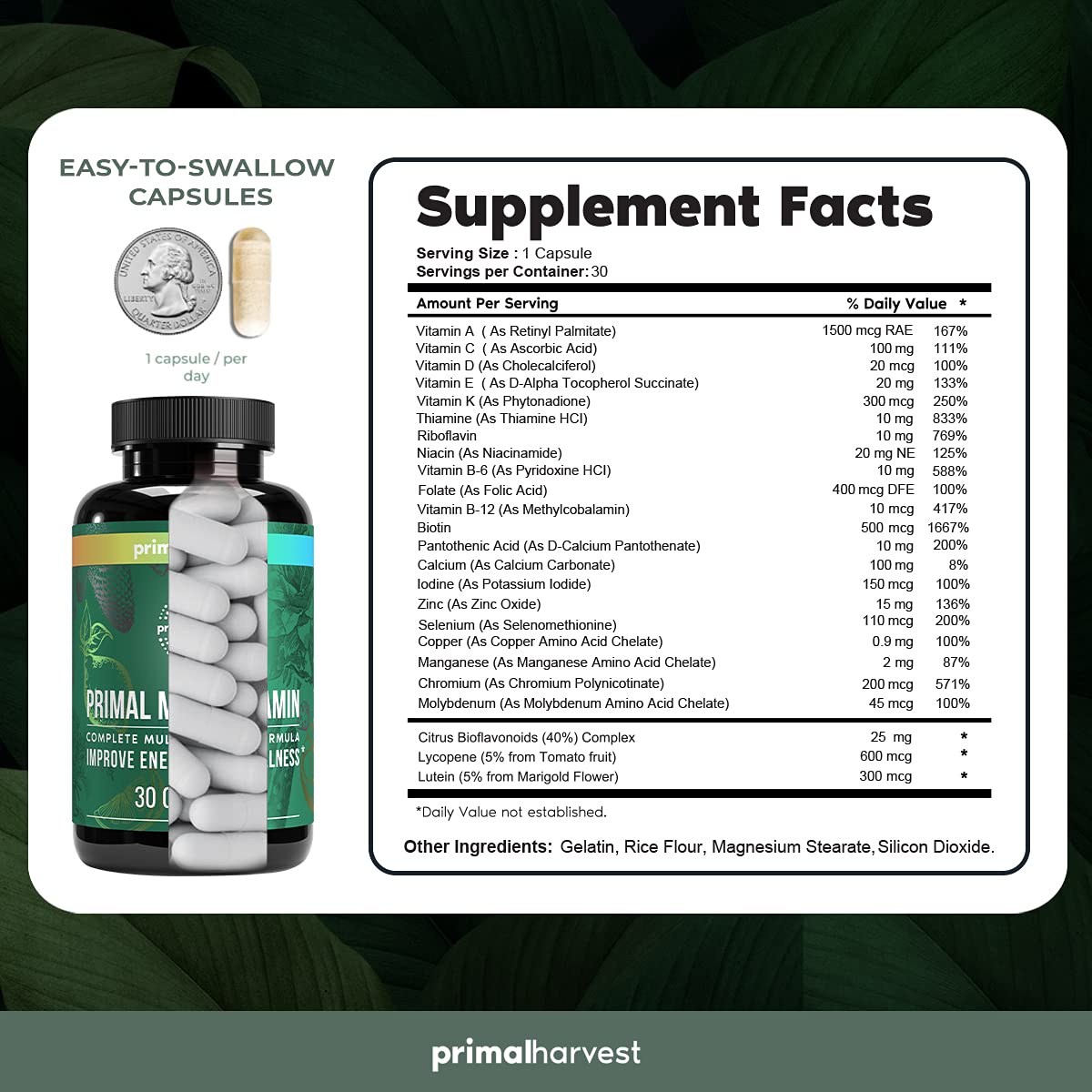 Primal Harvest Multivitamin & Collagen Supplement Bundle for Women & Men - Essential Vitamins & Collagen Peptides Pills for Hair, Skin & Joint Health - Perfect for Daily Wellness & Anti-Aging Routine