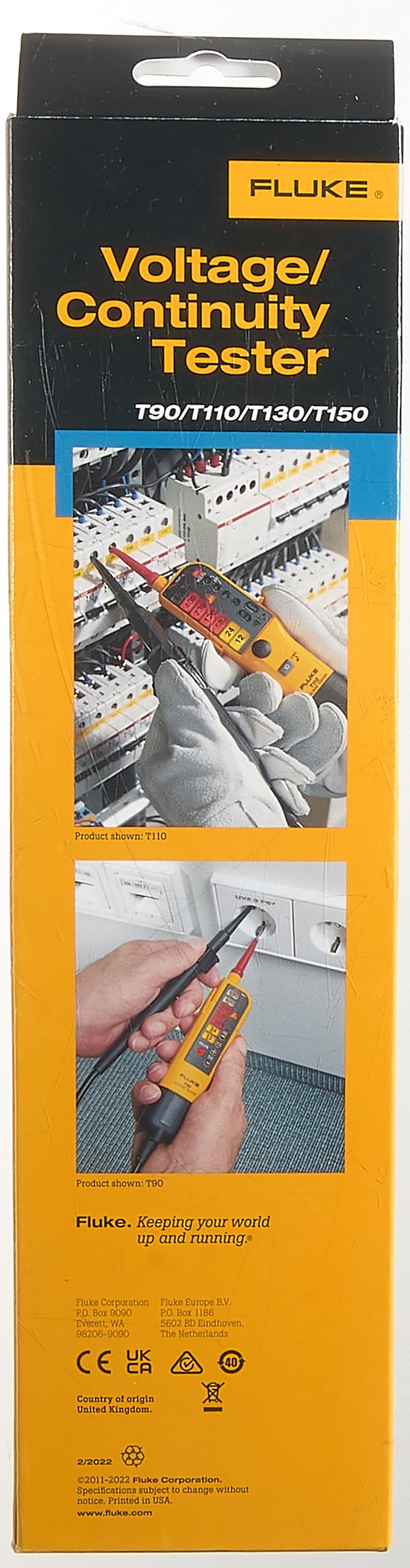 Fluke T110 Voltage and Continuity Tester with Switchable Load - Professional Electrical Testing Tool for Home, Industrial, and Automotive Use
