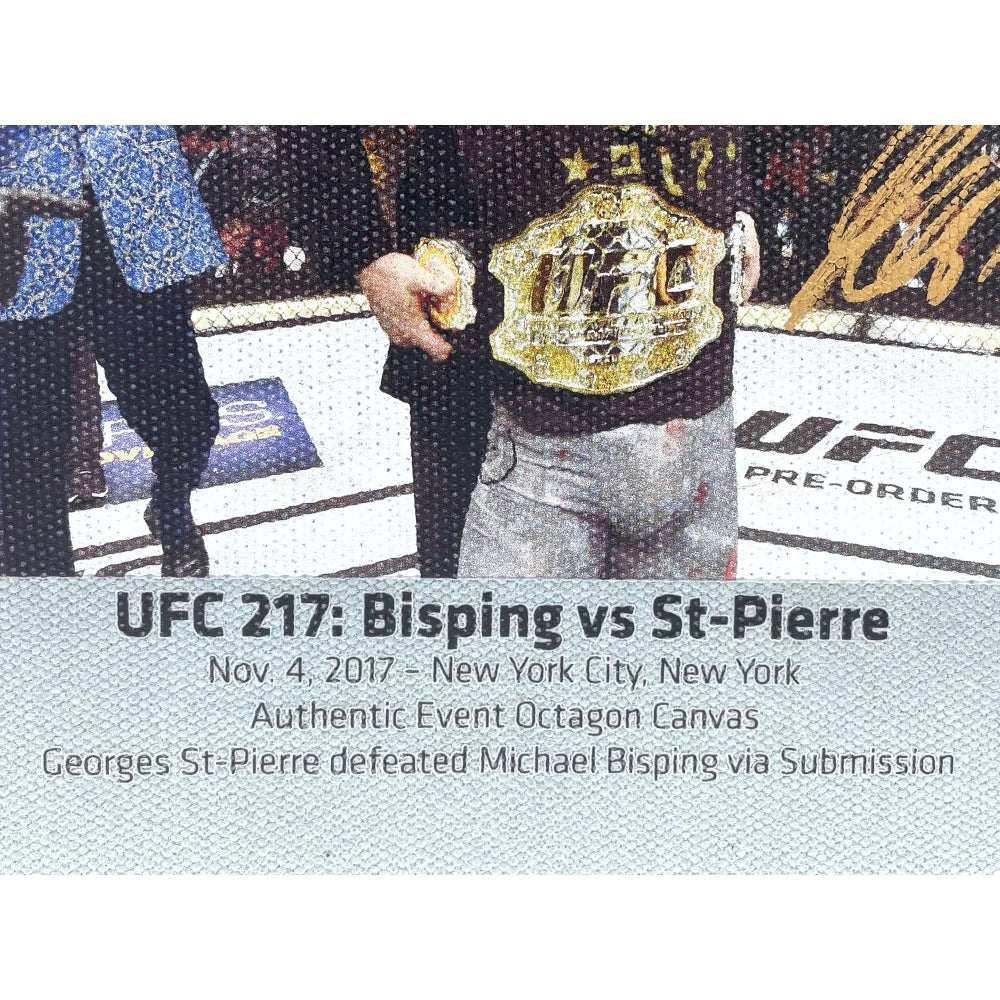 Georges St. Pierre UFC 217 Final Fight Autographed Canvas with JSA COA - GSP Collectible Memorabilia for MMA Fans & Sports Decor
