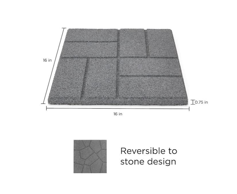 Rubberific Dual-Sided Rubber Paver Tile - 16