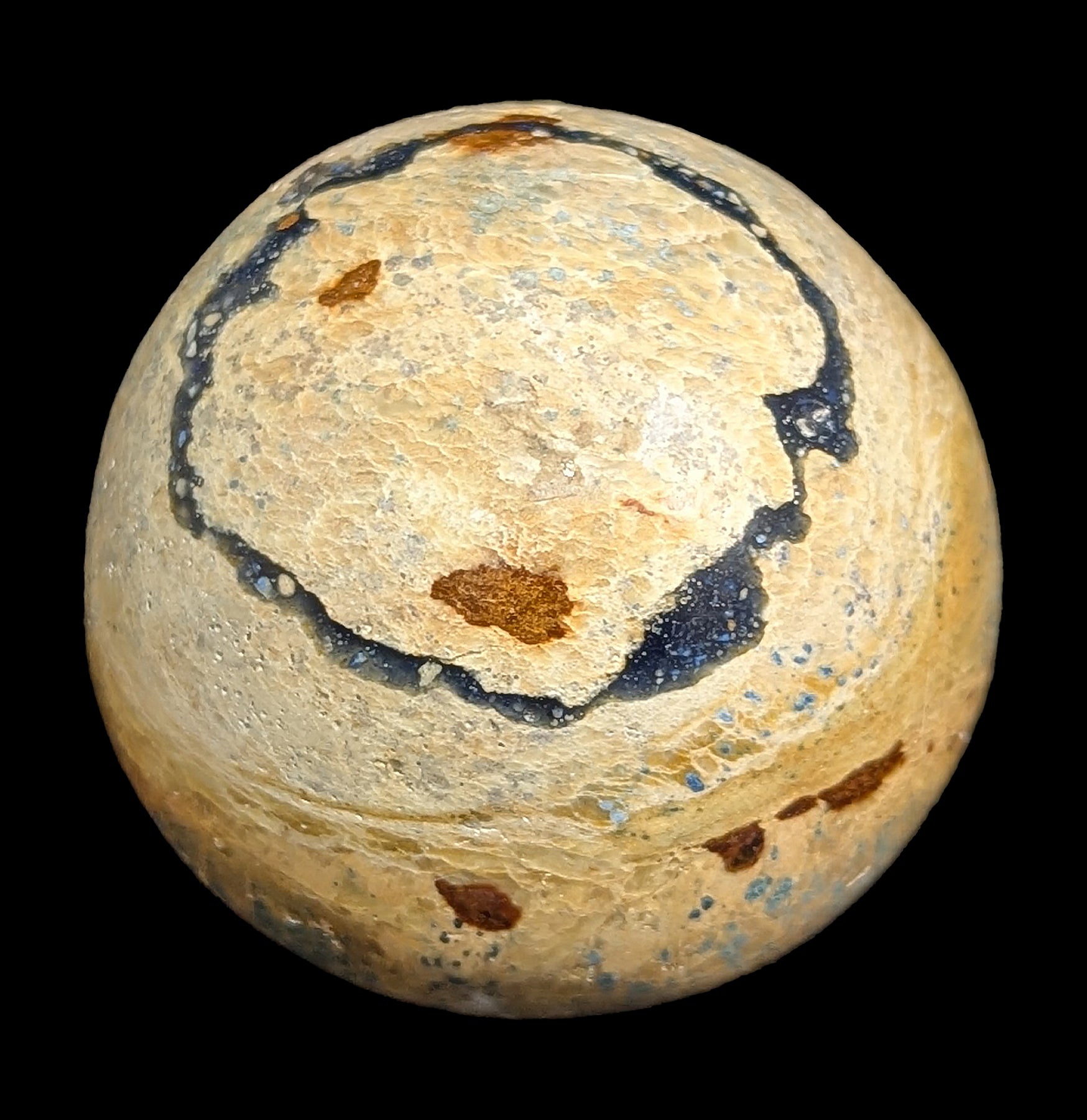Natural Blue Dalmatian Stone Sphere - Healing Crystal for Meditation, Reiki, and Home Decor - Perfect for Spiritual Gifts and Energy Balancing