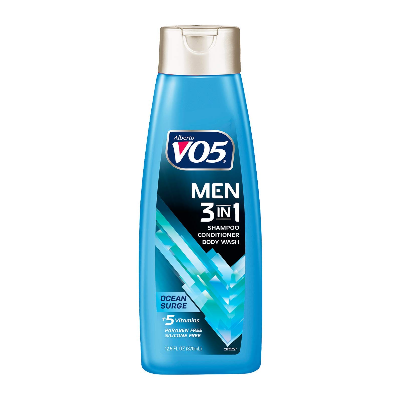 VO5 Men's 3-in-1 Shampoo, Conditioner & Body Wash - 12.5 oz Ocean Surge with 5 Essential Vitamins (A, H, C, B5, B3) for Hydrated Hair & Skin - Perfect for Gym, Travel & Daily Shower Routine