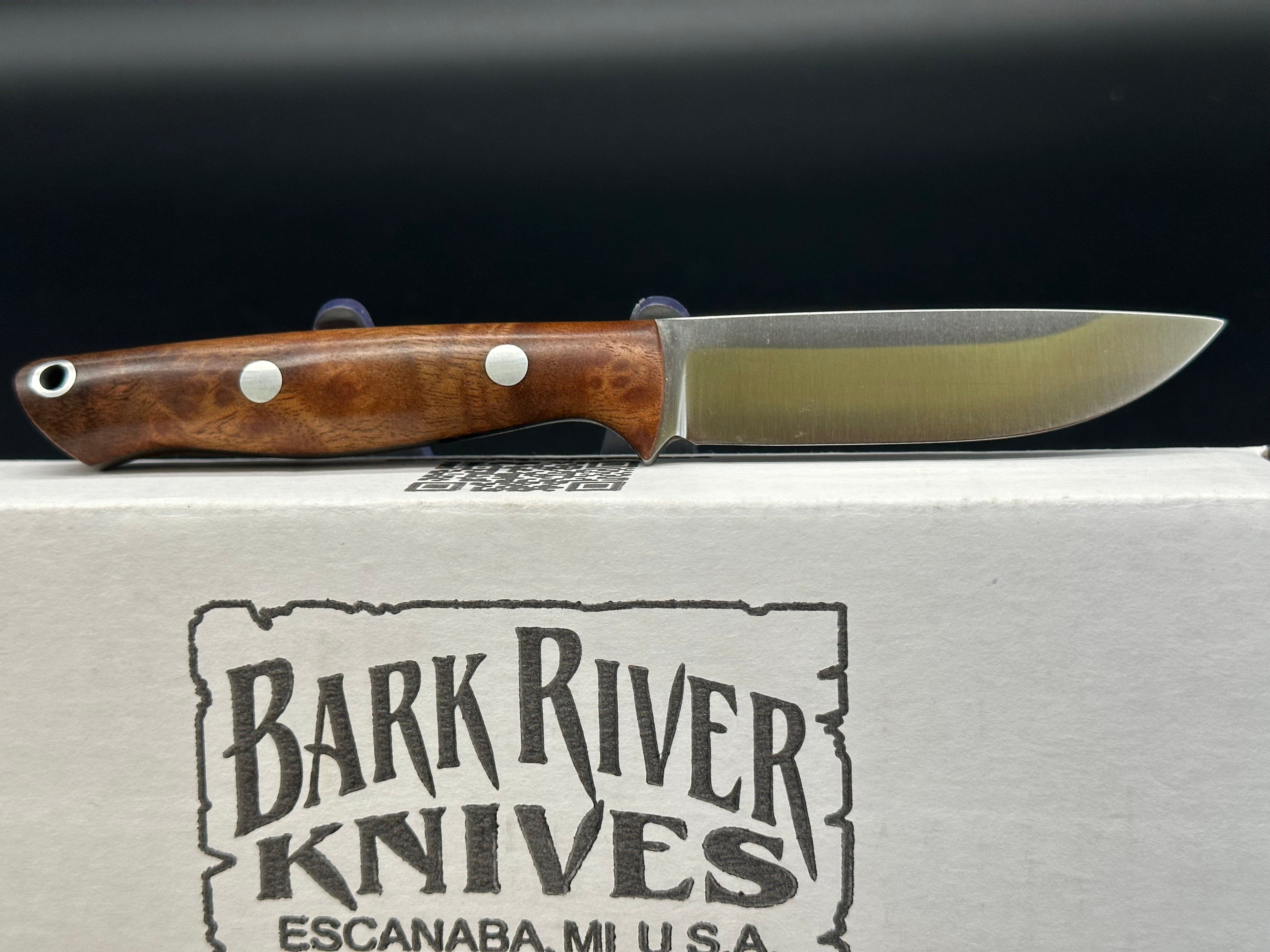 Bark River Bravo EDC Knife with Camphor Burl Handle - Premium Everyday Carry Pocket Knife for Outdoor, Camping, and Survival Use