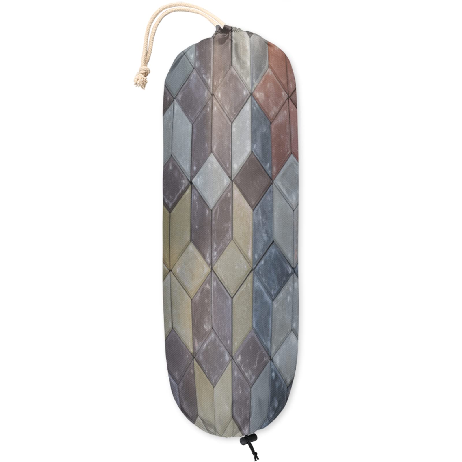 Abstract Ceramic Wall Mount Grocery Bag Holder - Stylish Plastic Bag Organizer for Kitchen, Living Room, Bathroom & Bedroom | Perfect for Storing Trash Bags, Shopping Bags & Reusable Bags - Space Saving Home Organization Solution