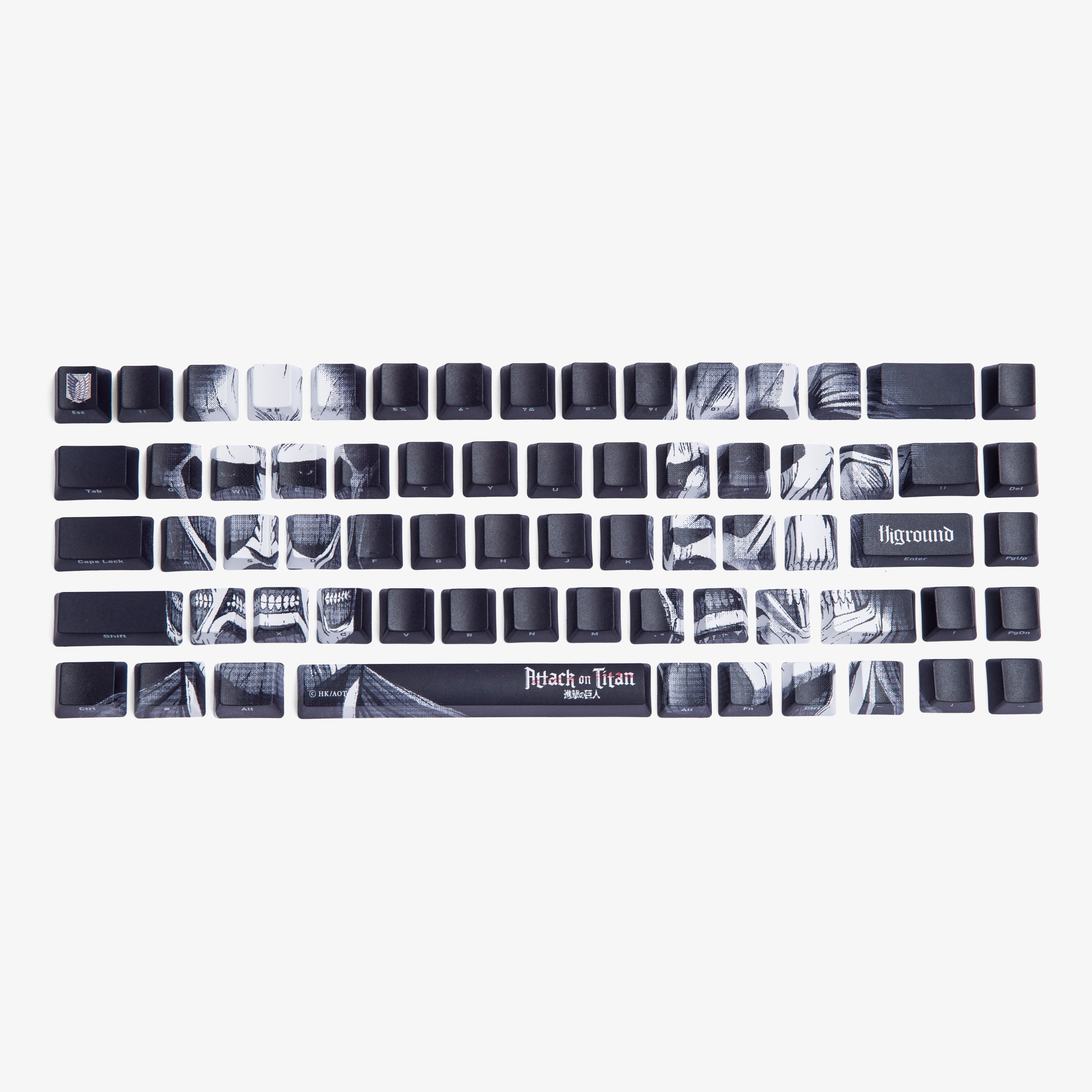 Attack on Titan x Higround Titan Mechanical Keyboard Keycaps - Anime Gaming Keycaps for Custom Mechanical Keyboards - Perfect for Gaming, Typing, and Anime Fans