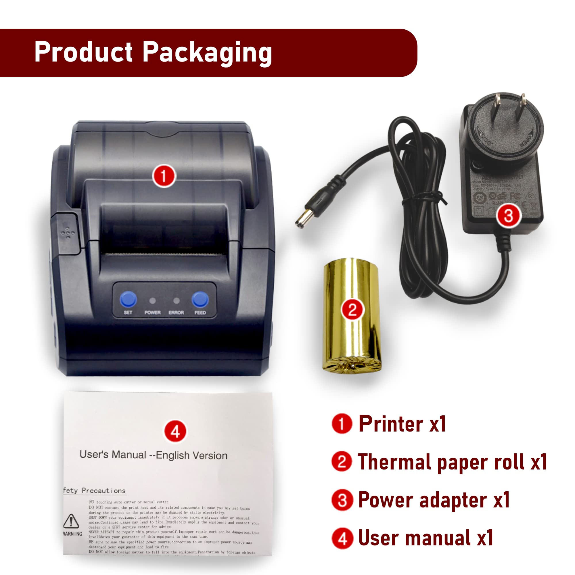 ASSUR 58mm Wireless Bluetooth Thermal Receipt Printer - Portable POS Printer for Android Tablets & SkipTheDishes App | Perfect for Food Delivery, Retail Stores & Mobile Businesses