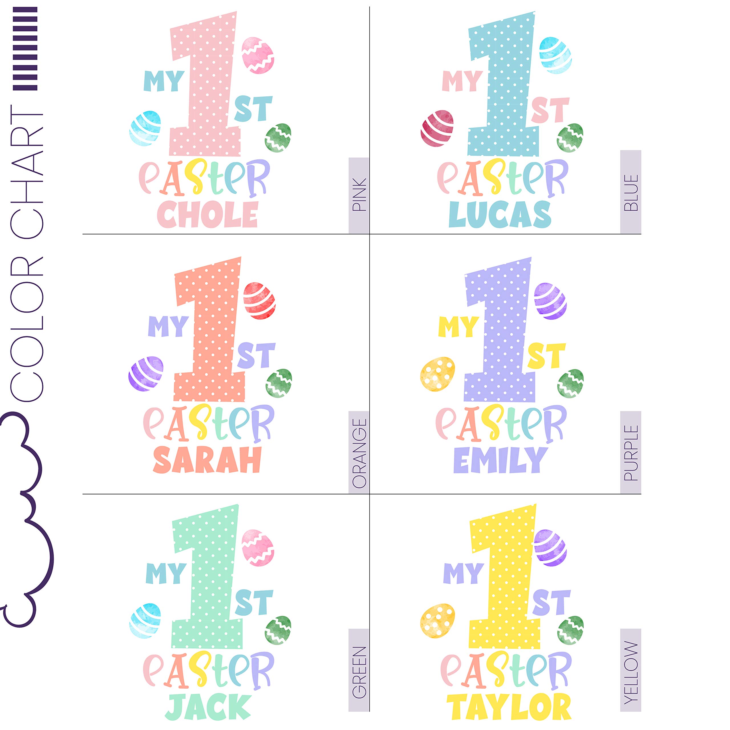 Personalized Easter Baby Onesie - Custom My First Easter Bodysuit for Newborn Boys & Girls - Cute Baby Shower Gift & Pregnancy Reveal Outfit - Soft Cotton Infant Romper - Perfect for Easter Photos, Family Gatherings & First Holiday Celebrations - C02-White Small