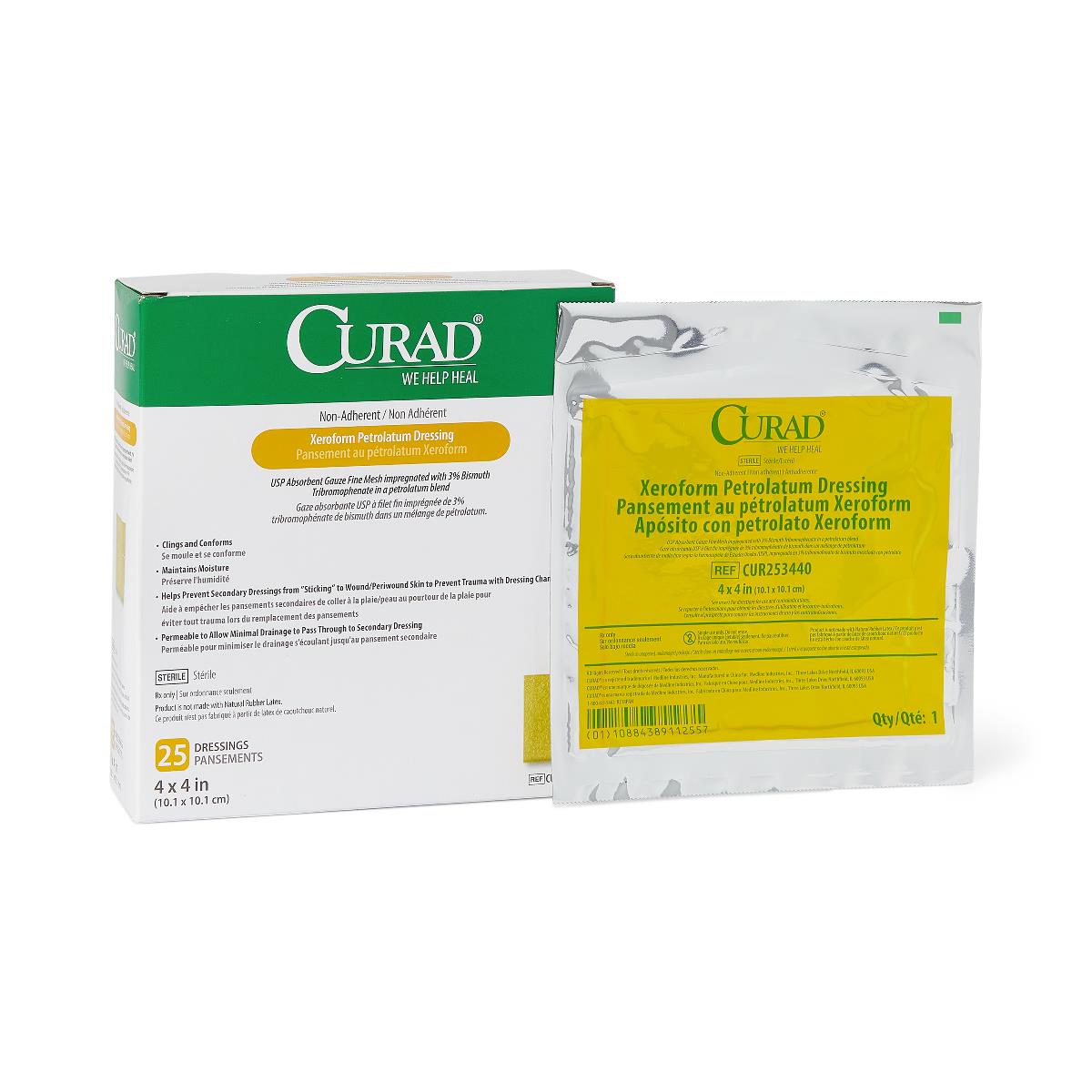 Xeroform Petrolatum Gauze Sponges for Wound Care - Sterile Non-Adherent Dressing for Burns, Cuts & Surgical Wounds - First Aid Medical Supplies for Home & Hospital Use