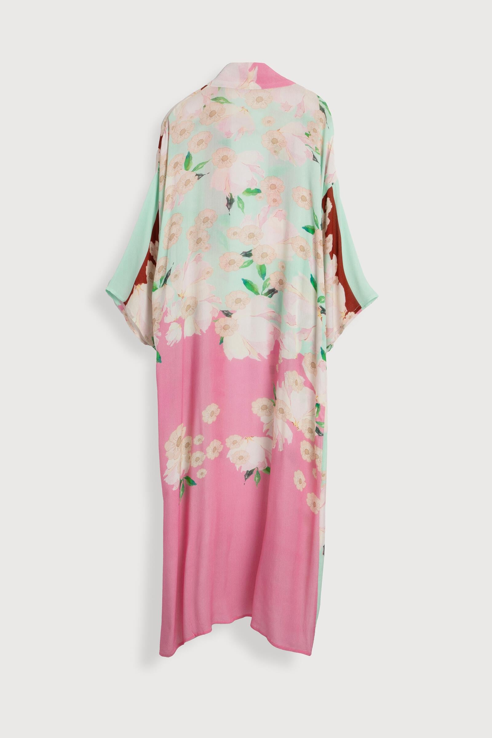 Pastel Floral Kimono Robe for Women - Lightweight Summer Cover Up - Boho Beachwear for Pool, Vacation & Lounge