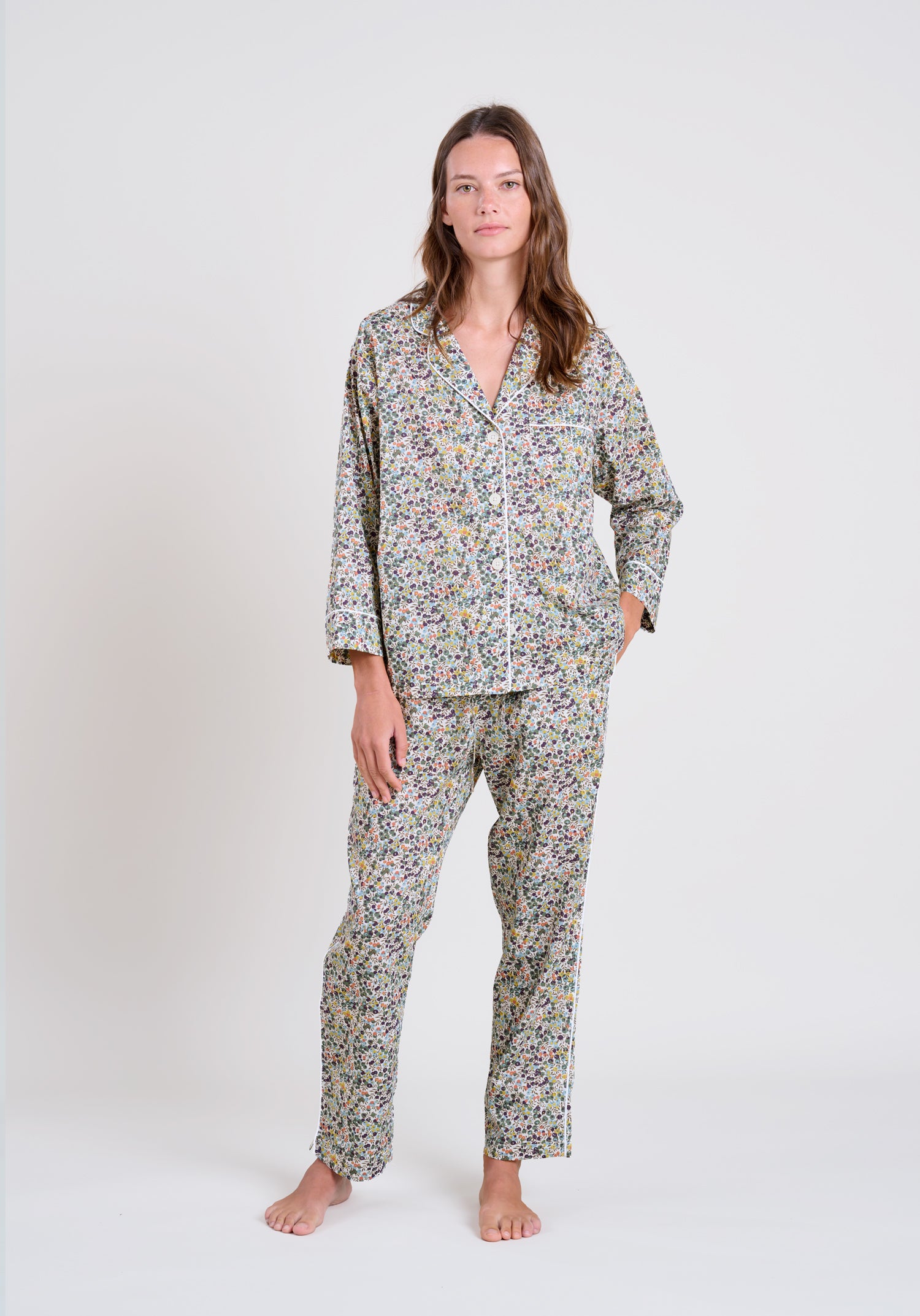 Liberty Wiltshire Berries Print Marina Pajama Set - Soft Cotton Sleepwear for Women | Perfect for Lounging, Sleepovers & Cozy Nights at Home