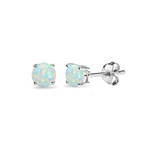 4mm White Opal - Silver
