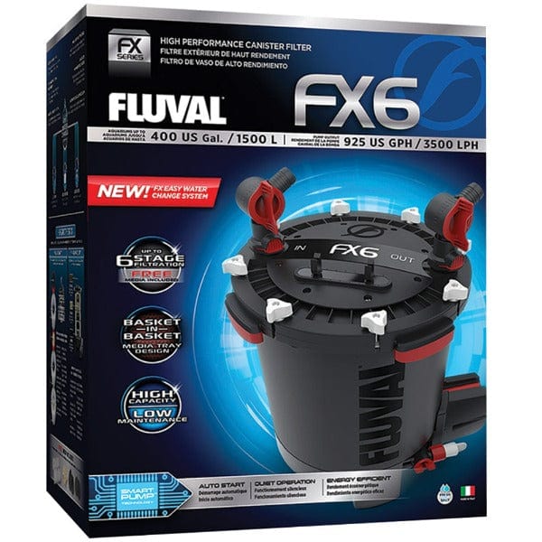 Fluval FX6 High Performance Canister Filter for Aquariums - Powerful 563 GPH Filtration System for Large Fish Tanks, Freshwater & Saltwater Use - Ideal for Home, Office & Commercial Aquarium Setups