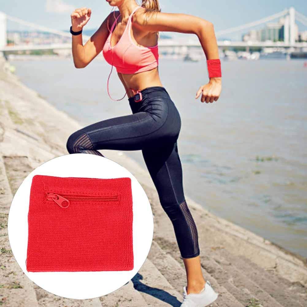 Breathable Sports Wristband with Zipper - Sweatproof Workout Wrist Wallet for Running, Cycling & Gym - Secure Storage for Keys, Cards & Cash - Perfect for Outdoor Activities & Fitness Training