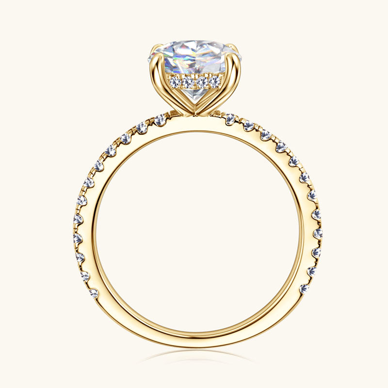 Eternity Premium Moissanite Pavé Engagement Ring 2CT - Sparkling 2 Carat Lab-Created Diamond Alternative for Wedding Proposals & Anniversary Gifts