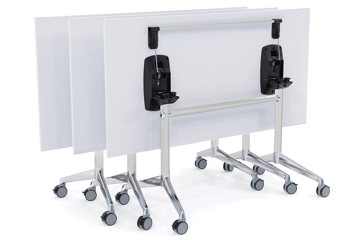 Flip Top Folding Mobile Meeting Room Table - 1200L x 700W Blackjack - Portable Conference Table for Office, Events & Home Workspace
