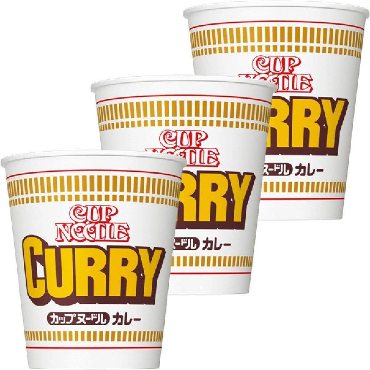 Nissin Cup Noodle Curry Flavor Instant Ramen (3-Pack) - Quick & Easy Japanese Curry Noodles for Office Lunch, College Dorm Meals & Emergency Food Supply