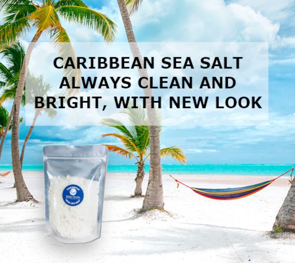 Premium Coarse Caribbean Sea Salt for Grinders - 16 Oz (1 lb) - 100% Organic & Natural, Gourmet Rock Salt Refill for Salt Mills - Perfect for Cooking, Seasoning & Finishing Dishes