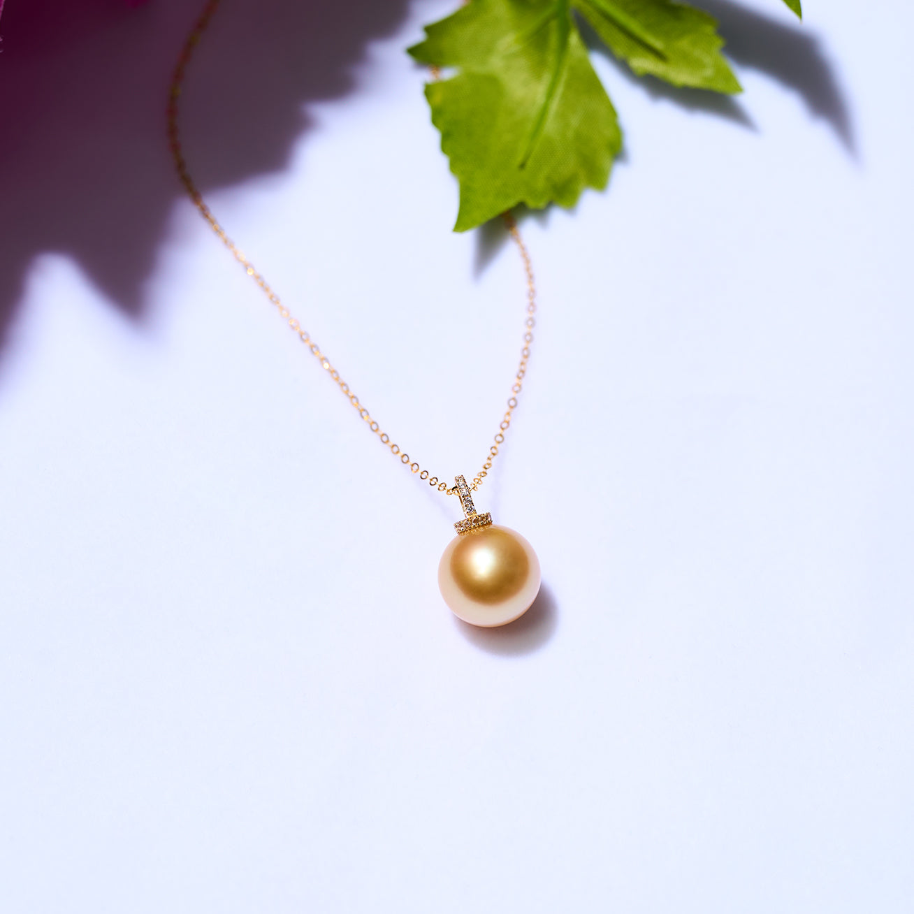 18K Solid Gold 12mm South Sea Golden Pearl Necklace for Women - Luxury Elegant Jewelry Gift for Wedding, Anniversary & Special Occasions