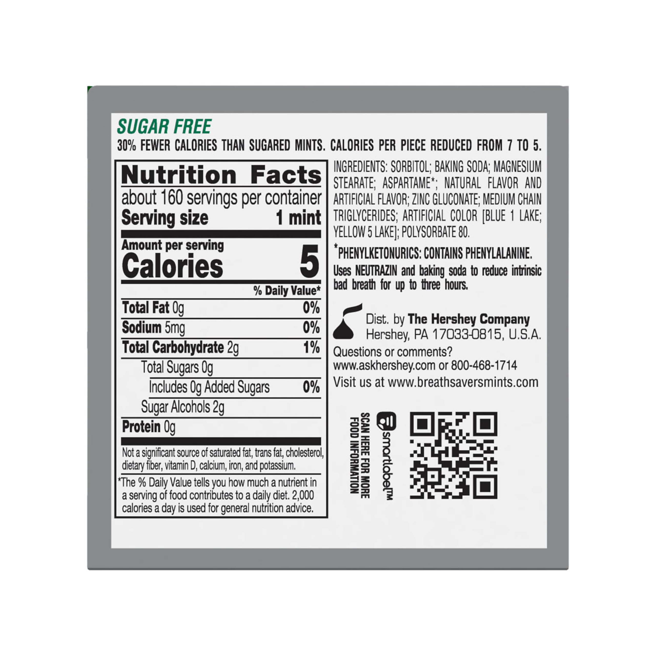 BREATH SAVERS Sugar Free Spearmint Breath Mints in Portable Tins - 1.27oz (8 Count Pack) | Fresh Breath Solution for Work, Travel & After Meals