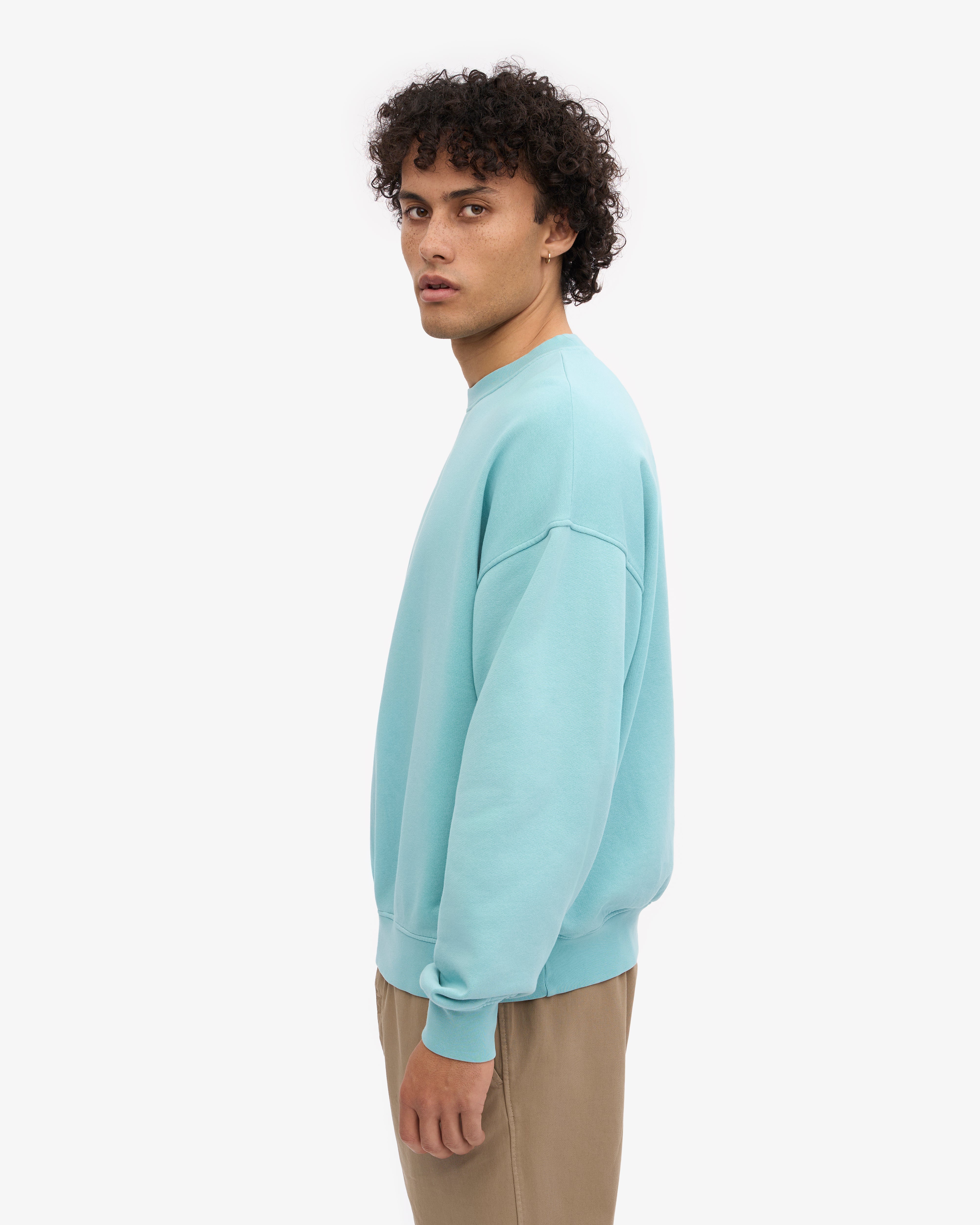 Organic Oversized Crewneck Sweatshirt - Soft & Comfortable Teal Blue Pullover for Women & Men | Perfect for Casual Wear, Loungewear & Street Style