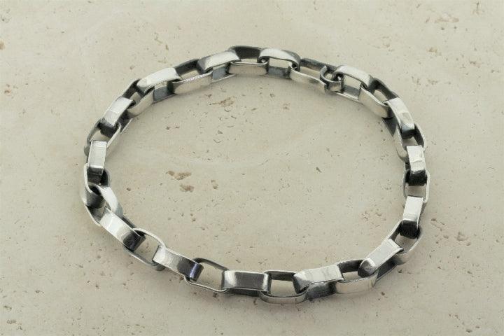 Oxidized Silver Oval Link Bracelet - Elegant Handmade Jewelry for Women, Perfect for Parties, Weddings & Everyday Wear