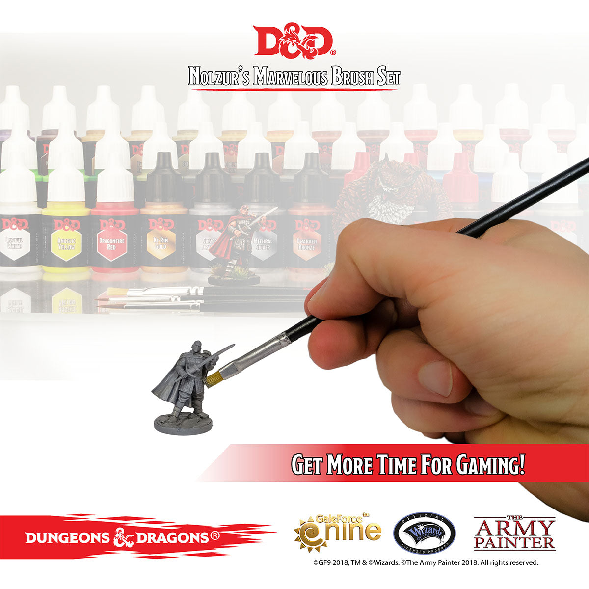 D&D Nolzur's Marvelous Miniature Paint Brush Set for Dungeons & Dragons - Premium Detail Brushes for Tabletop RPG Miniature Painting & Wargaming