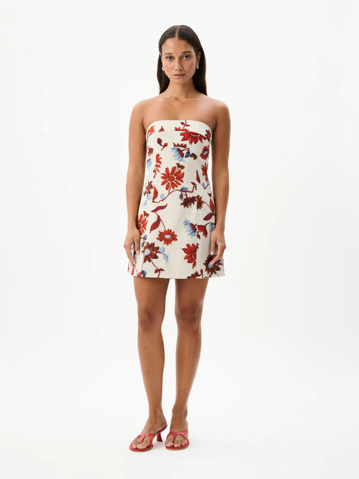 ALBA Mini Dress - Cactus Bloom Sand - Flowy Summer Dress for Women, Perfect for Beach Vacations, Parties & Casual Outings