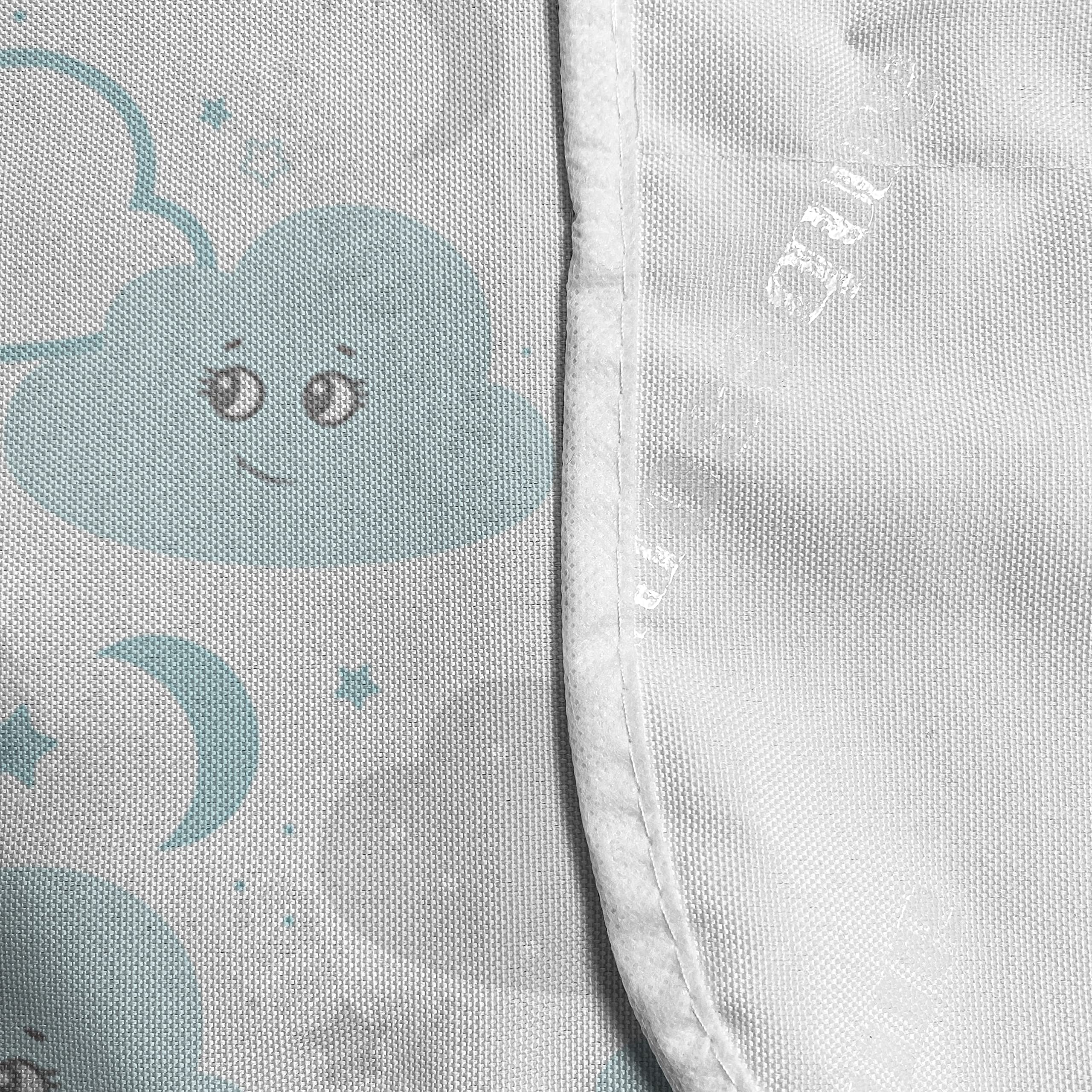 Ambesonne Grey Microwave Cover - Waterproof Kitchen Organizer with Pockets, Nocturnal Cartoon Pattern (Smiling Clouds, Stars & Moons), 36