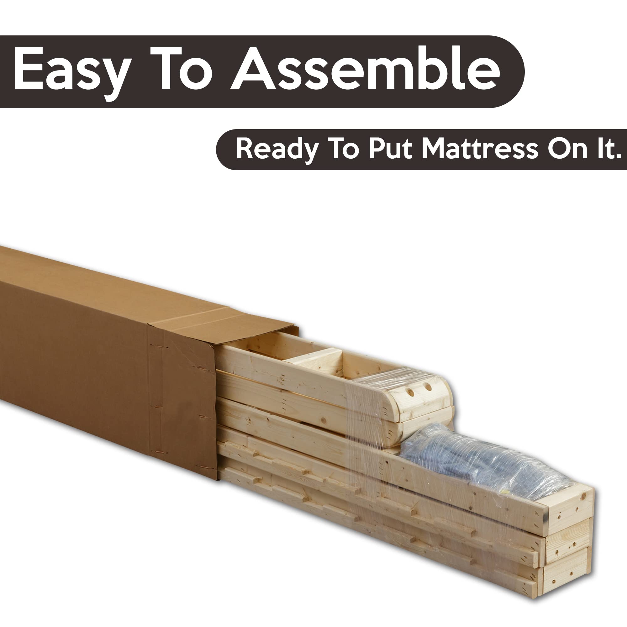 4.5-Inch Box Spring/Foundation for Full Size Mattress - Easy Assembly, Sturdy Wood Frame, White - Perfect for Bedroom, Guest Room & Dormitory Use