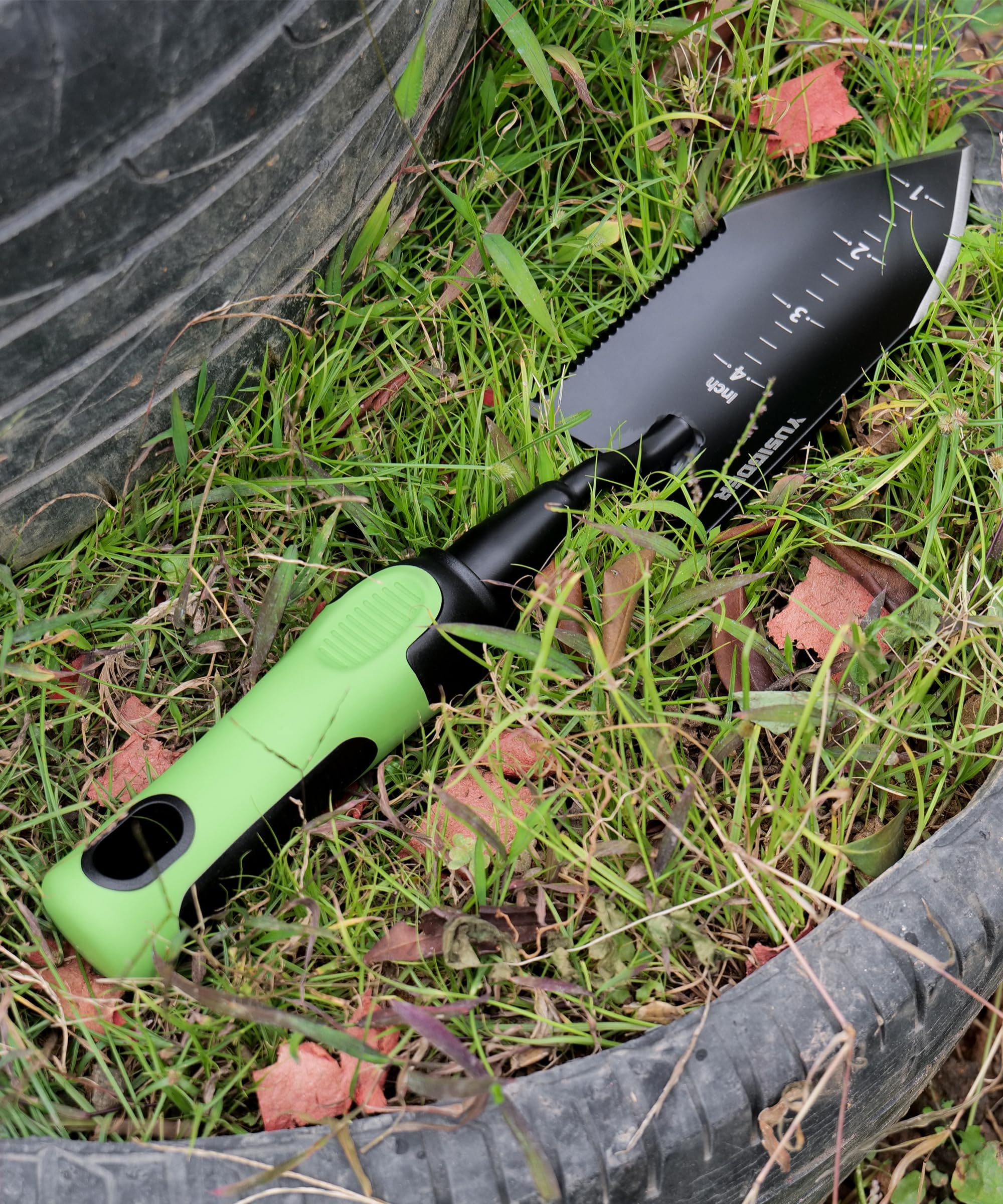 Premium Stainless Steel Garden Hand Tools Set - Heavy Duty Planting Trowel & Weeding Shovel with Ergonomic Green Handle - Perfect for Gardening, Landscaping & Outdoor Planting Activities