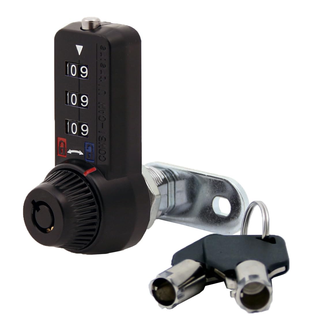 3 Dial Combination Cam Lock with MK Override Key - 1-1/8