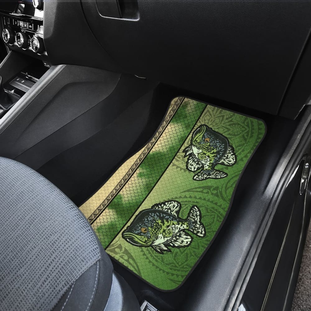 Premium Black Crappie Fish Scale Pattern Car Floor Mats - Non-Slip, All-Weather Protection for Trucks & SUVs - Perfect for Fishing Trips & Outdoor Adventures