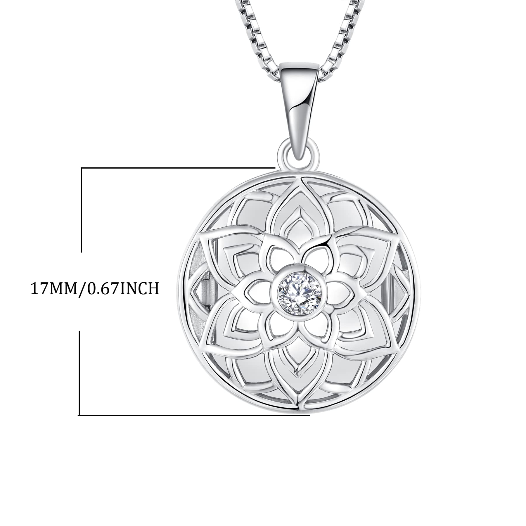 STARCHENIE Lotus Locket Pendant Necklace for Women - 925 Sterling Silver 18 Inch Chain - Elegant Jewelry Gift for Birthday, Anniversary & Special Occasions