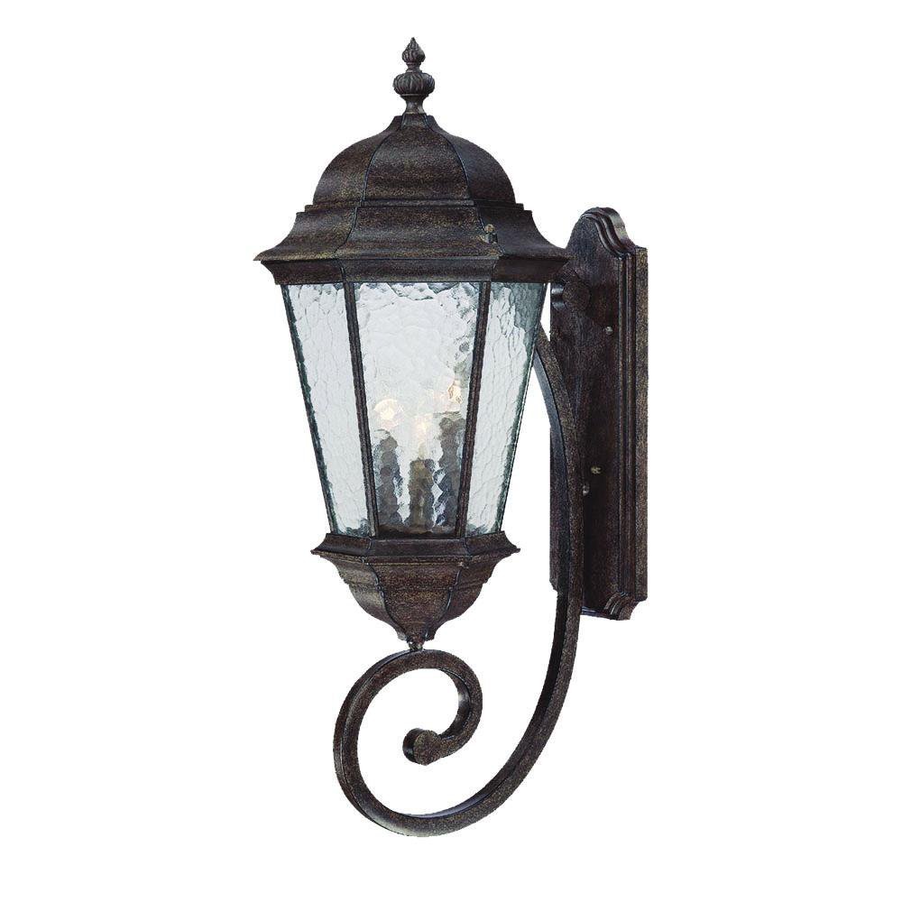 Acclaim 5521BC Telfair Collection 3-Light Black Coral Outdoor Wall Sconce - Weatherproof Exterior Lighting for Porch, Patio, and Entryway