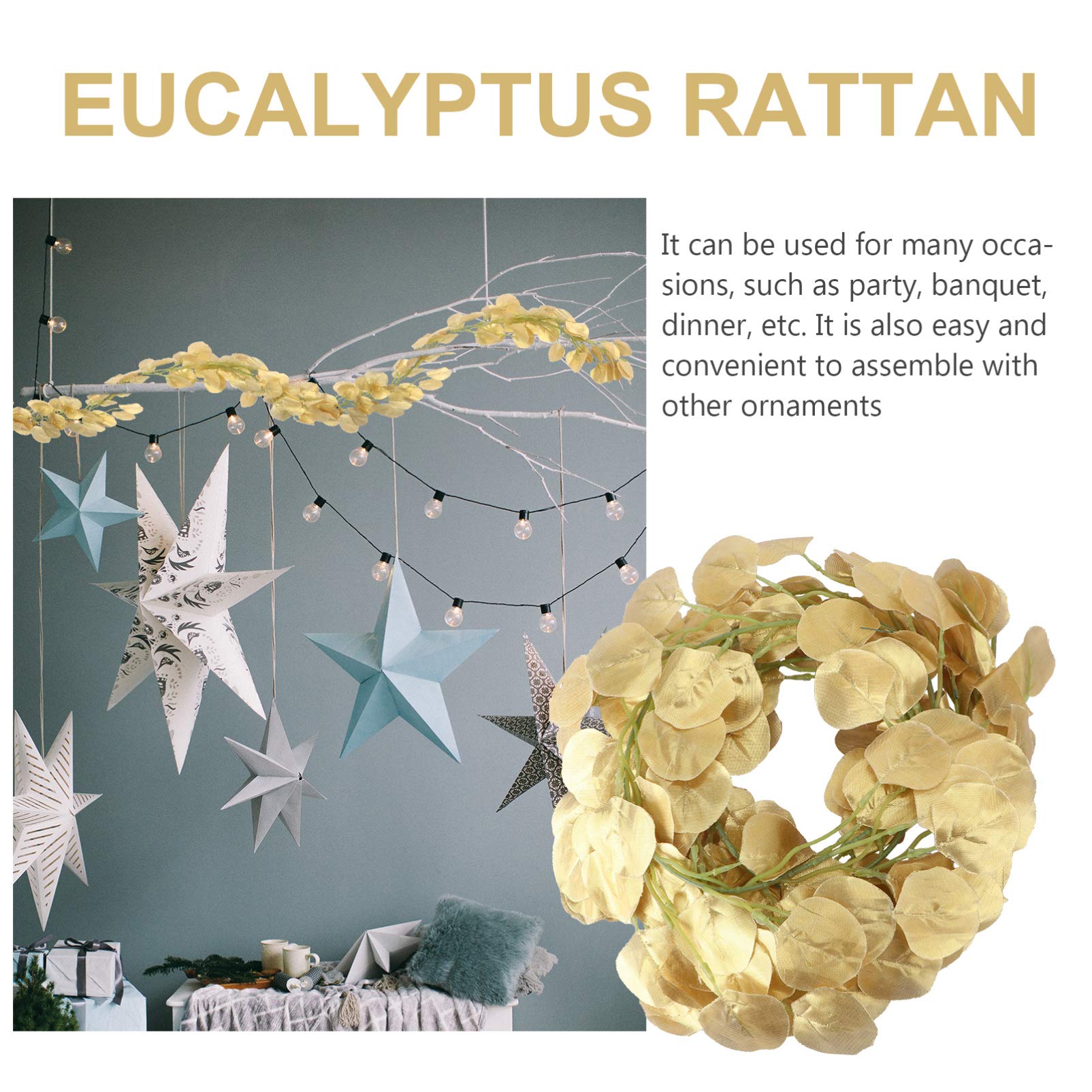 VALICLUD 1pc Artificial Rattan Wedding Garland - Elegant Decorative Hanging Vine for Wedding Party, Banquet, Celebration, Home Decor, Baby Shower & Holiday Decorations