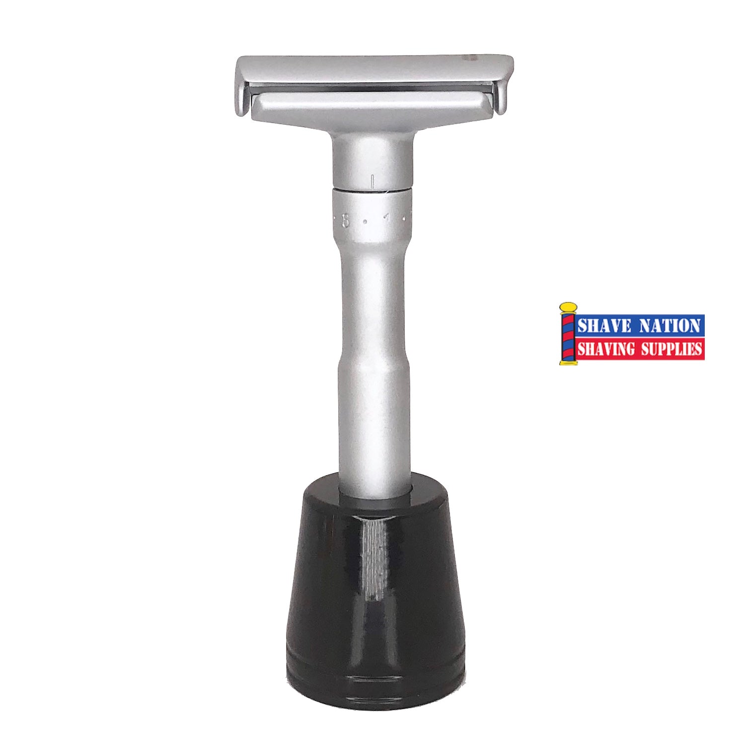Premium Shave Nation Solo Razor Stand - Chrome Plated Safety Razor Holder for Men's Grooming - Perfect for Bathroom Countertop & Travel Shaving Kit Organization