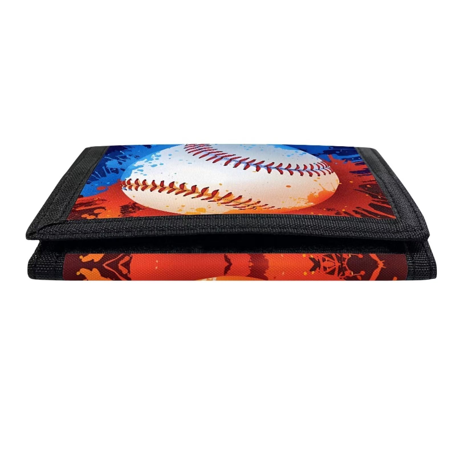 Baseball Print Kids Wallet for Boys & Teens - Trifold Canvas Wallet with Coin Pocket & Card Holders | Sport-Themed Boys Wallet | Perfect Gift for Toddlers & Children's Birthday | Great for School, Sports Games & Everyday Use
