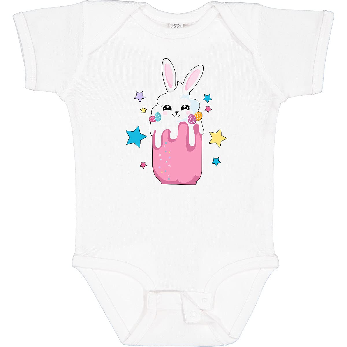 Inktastic Easter Strawberry Bunny with Stars Baby Bodysuit - Cute Easter Outfit for Infants, Perfect for Family Photos & Holiday Celebrations