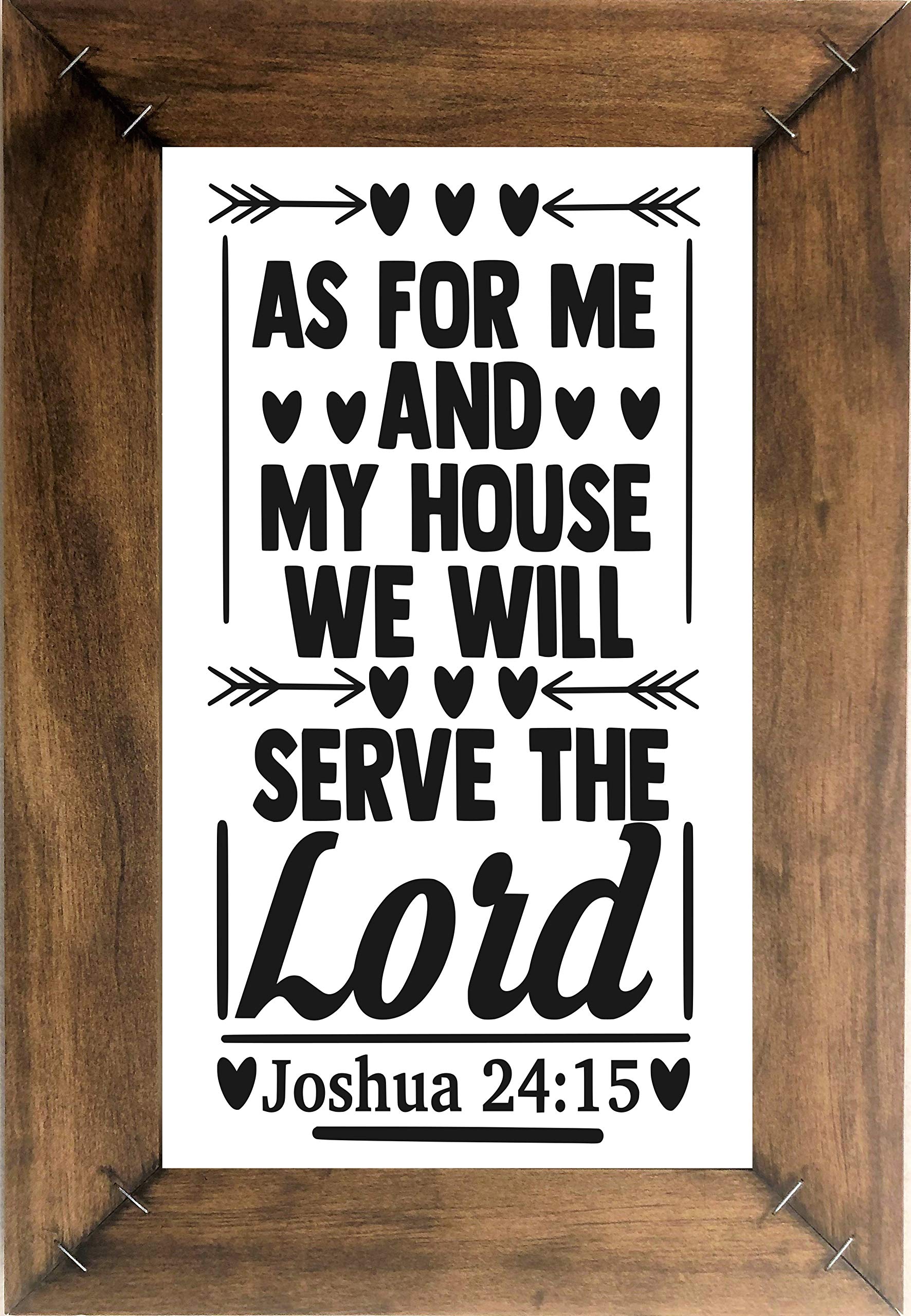 Christian Bible Quotes Family Sign - 'We Will Serve The Lord' Wall Decor for Living Room - Inspirational Home Decoration for Faithful Families