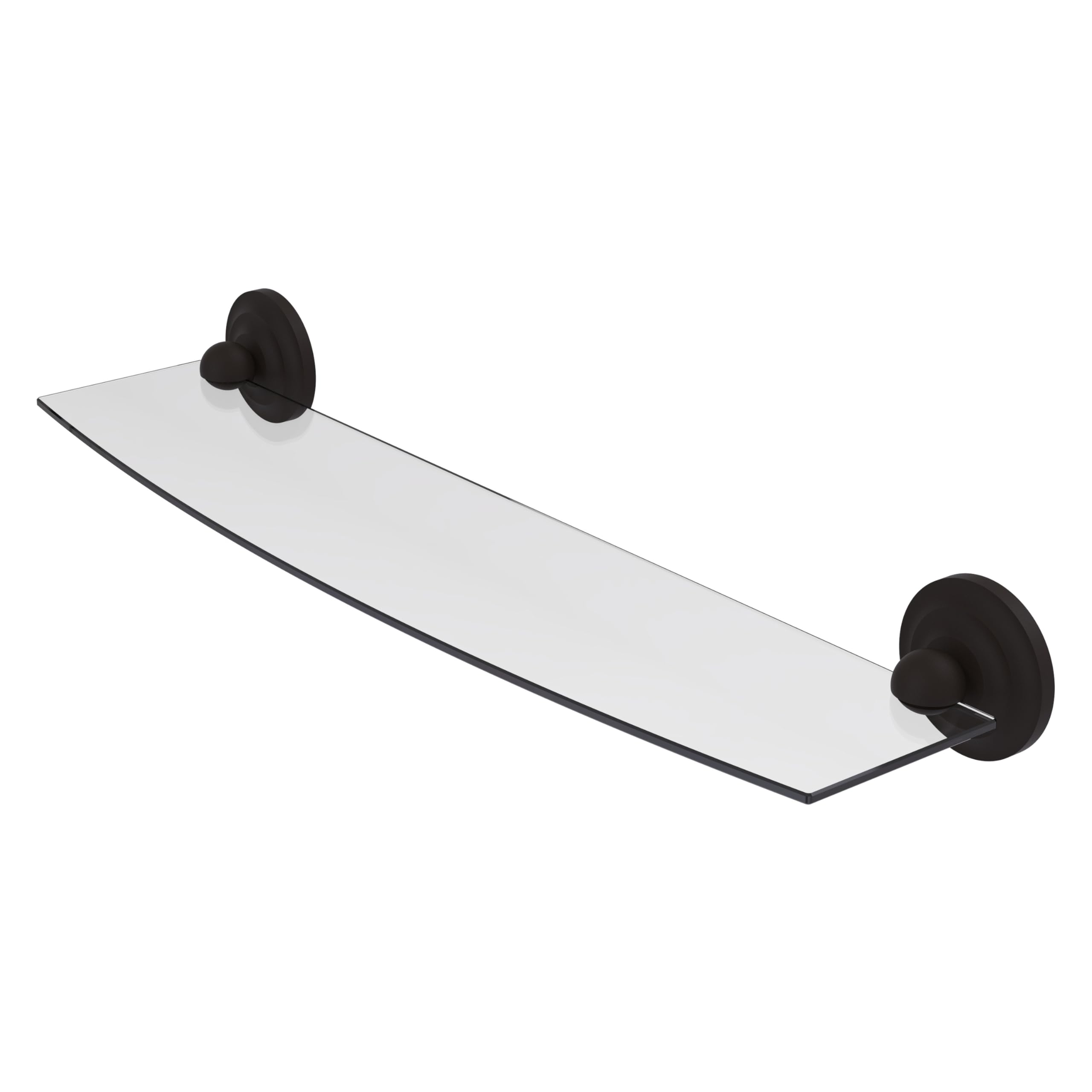 Allied Brass PQN-33/24 Prestige Que Collection 24 Inch Glass Shelf in Oil Rubbed Bronze - Perfect for Bathroom, Kitchen, and Living Room Storage & Display