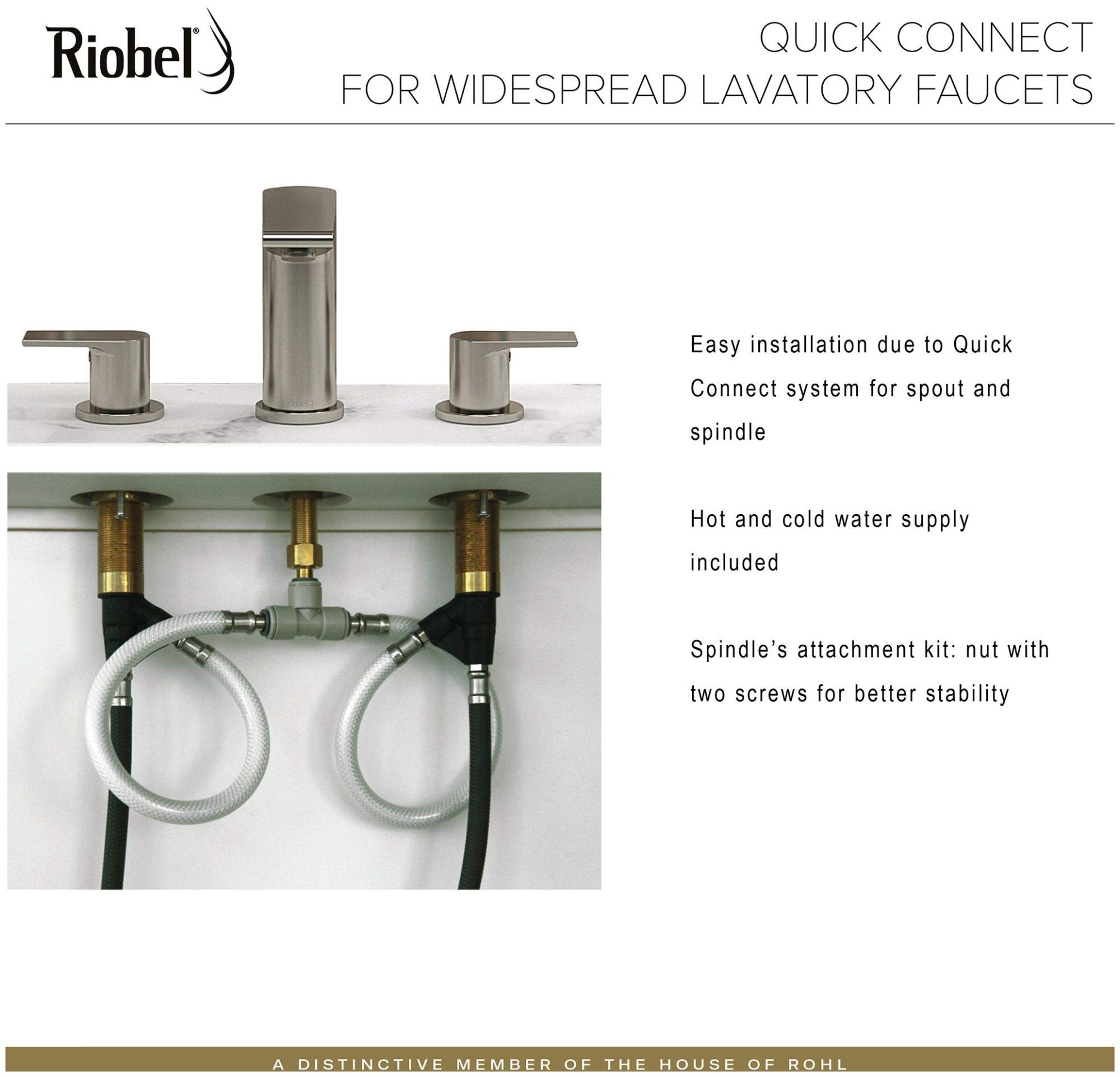 Parabola Widespread Bathroom Faucet - Modern 8 Inch Lavatory Sink Faucet with High Arc Spout, Brushed Nickel Finish for Bathroom Vanity, Perfect for Home, Hotel, and Restaurant Use