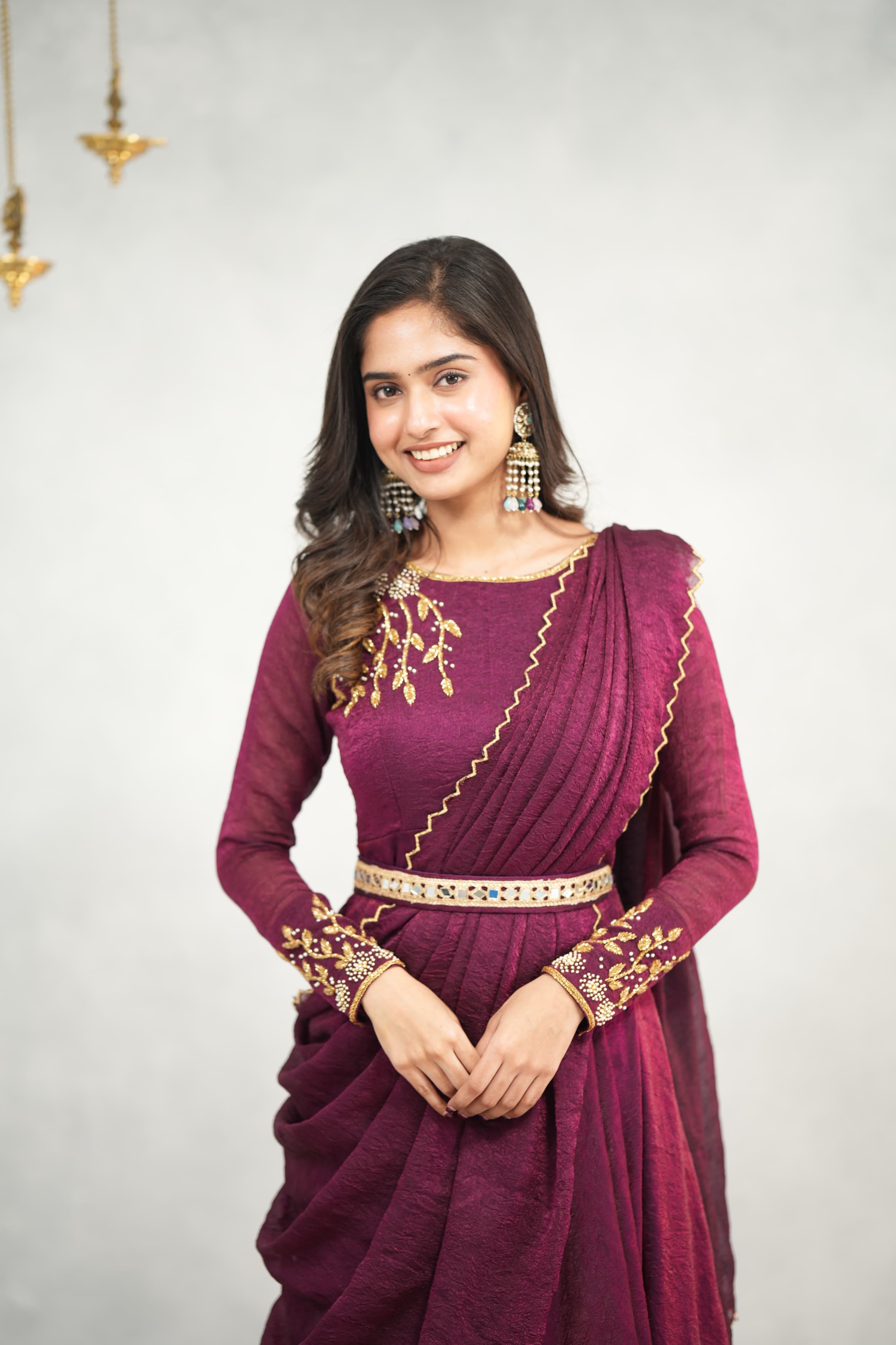 Vidhya Premium Designer Drape Wear - Elegant Fashion Shawl for Women | Perfect for Parties, Weddings & Special Occasions