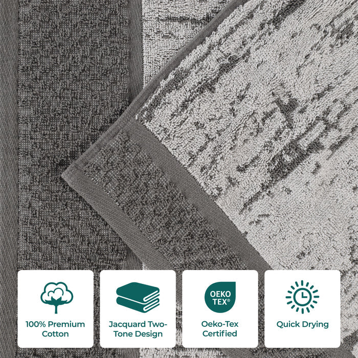 Premium Cotton Plush Soft Absorbent Jacquard 3-Piece Towel Set - Ultra Soft Bath, Beach & Spa Towels for Luxury Home & Travel Use
