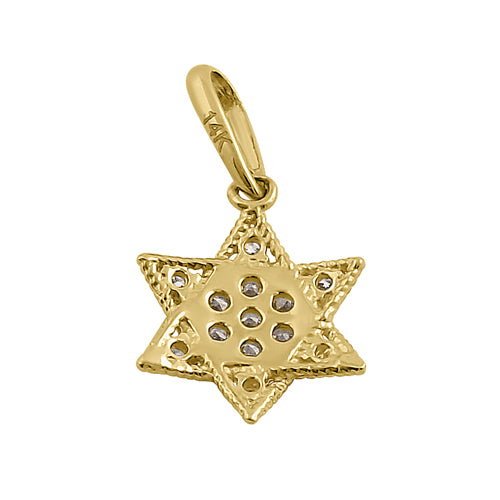 14K Yellow Gold Star of David CZ Pendant Necklace - Genuine Cubic Zirconia Jewelry for Men & Women - Perfect for Hanukkah Gifts, Jewish Holidays & Everyday Wear