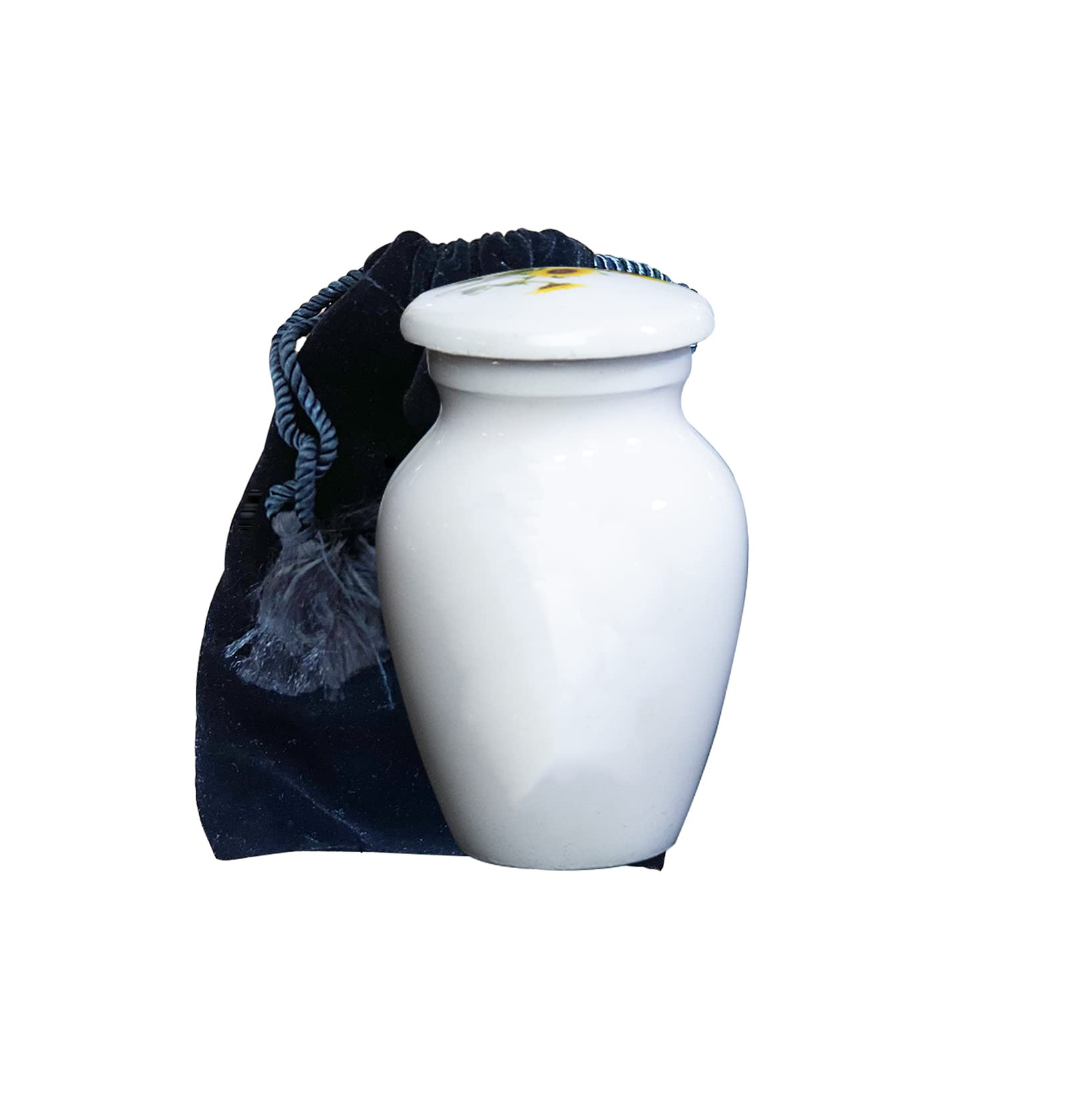 Personalized Sunflower Cremation Urn with Velvet Bag & Custom Engraving - Memorial Keepsake for Ashes - Perfect for Funeral Services, Home Memorials & Remembrance Ceremonies